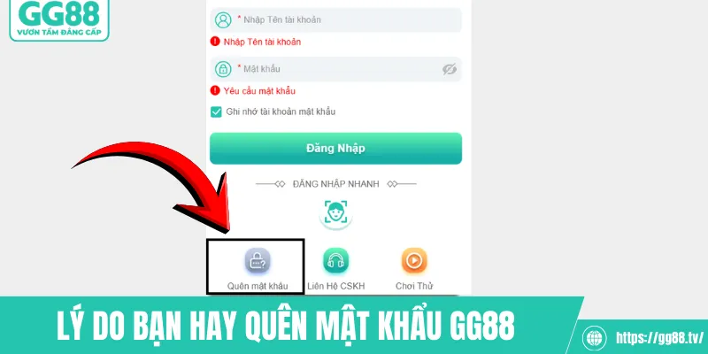 Lý do bạn hay quên mật khẩu GG88